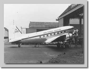 With Don Everall - now with wheel bay doors outside Transair Hangar at Croydon